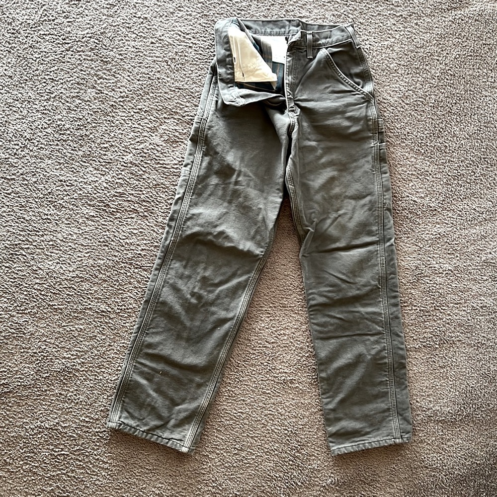 Carhartt brand, plaid lined work pants size 29 x 32 long